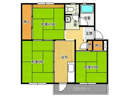 有野団地(3K/5階)の間取り写真