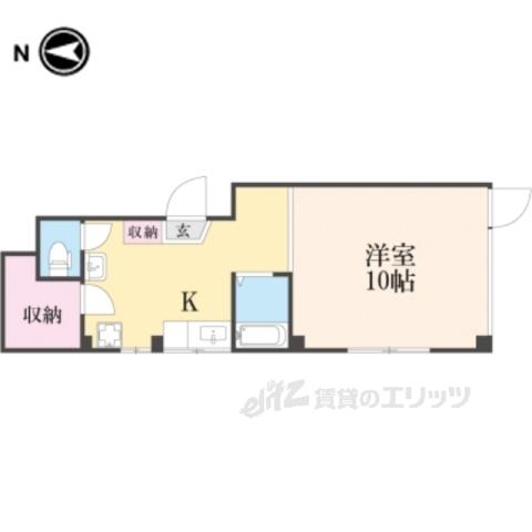 ハイツ中御門(1DK/1階)の間取り写真