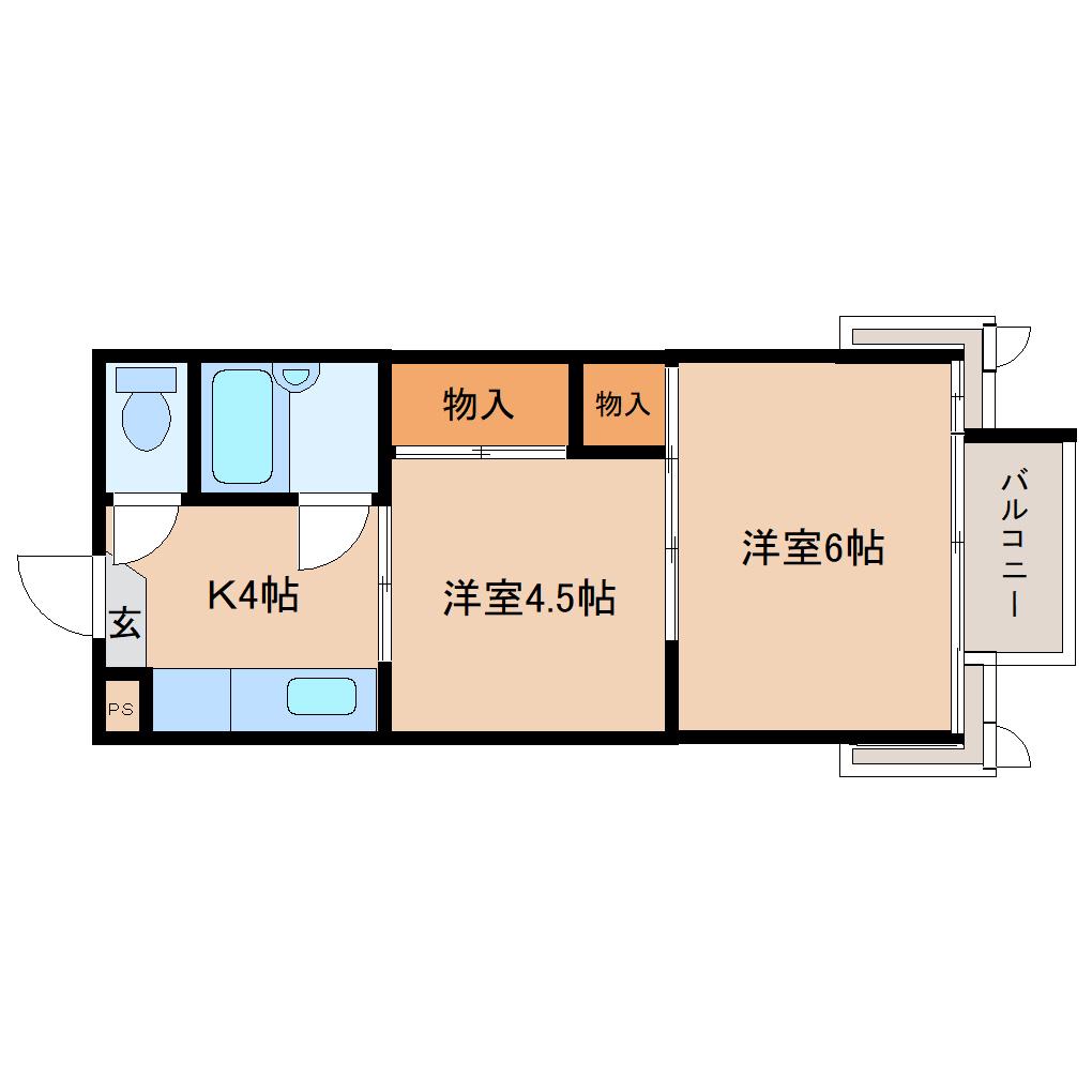 石原マンション(2DK/2階)の間取り写真