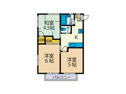 チェリオアマリ(3K/1階)の間取り写真