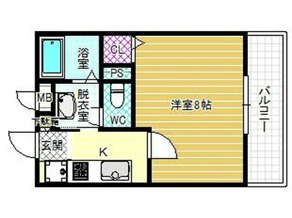 グリーンベレ-(1K/2階)の間取り写真