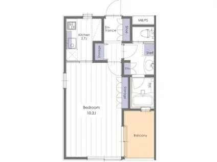 アルメゾンロシニョール(1K/2階)の間取り写真