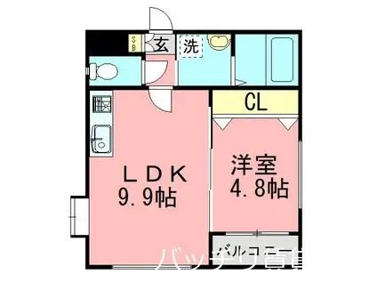 VIVIANCOURT松香台(1LDK/1階)の間取り写真