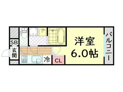 エスリード弁天町ポートヴィラ(1K/10階)の間取り写真
