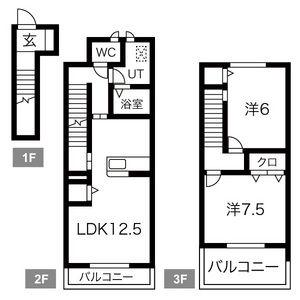 グリーンパーク(2LDK/2階)の間取り写真