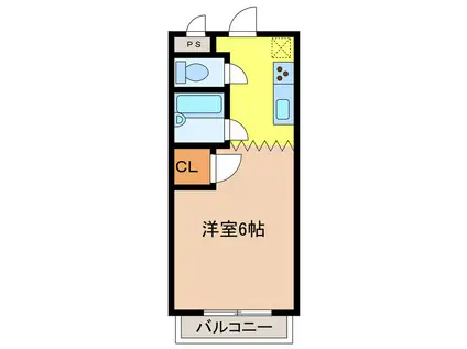 クラウン西の浜(1K/3階)の間取り写真