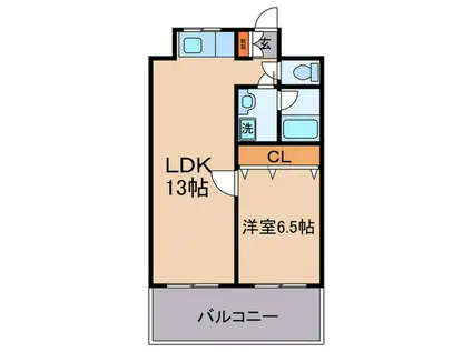 アンビションビレッジ(1LDK/2階)の間取り写真