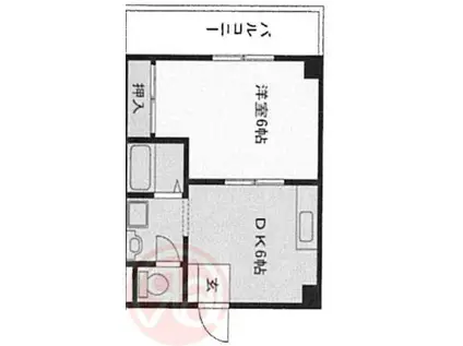 ラビアンローズ(1DK/2階)の間取り写真