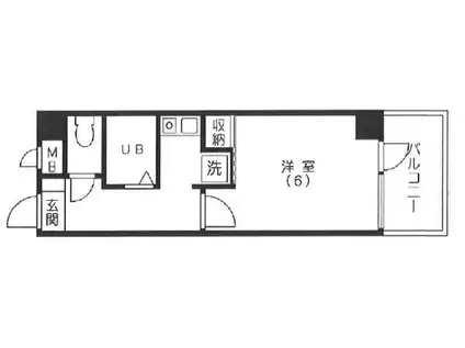 アスパ小石川(1K/4階)の間取り写真