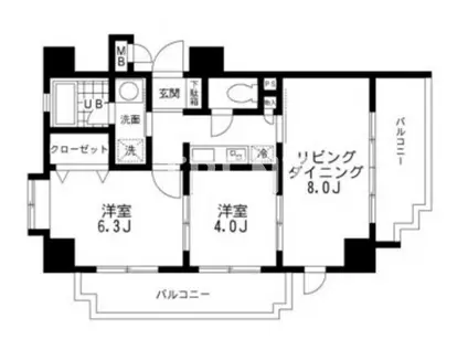 レジディア文京本郷(3K/9階)の間取り写真