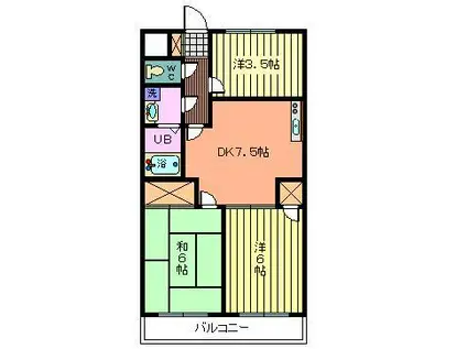 サンロード中浦和II(3DK/3階)の間取り写真