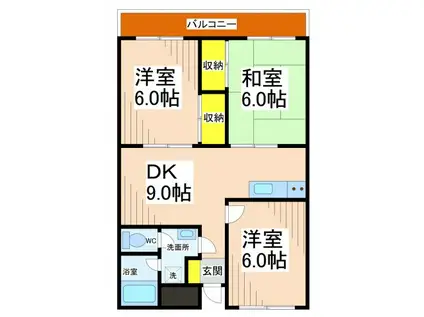 エクレール烏山(3LDK/1階)の間取り写真