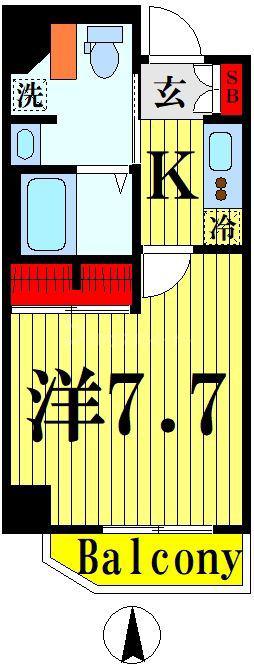 リテラス本所吾妻橋(1K/4階)の間取り写真