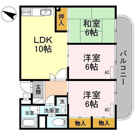 パークスI(3LDK/3階)の間取り写真