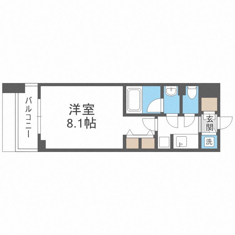 エスティメゾン京橋(1K/5階)の間取り写真