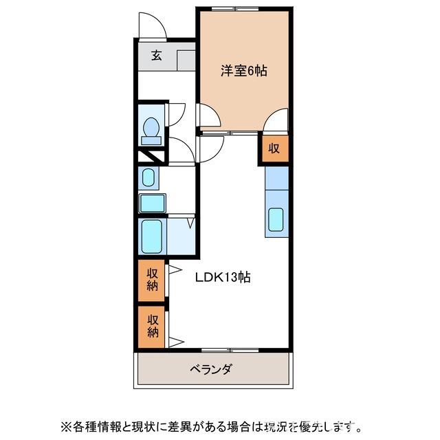 タキオンB(1LDK/1階)の間取り写真