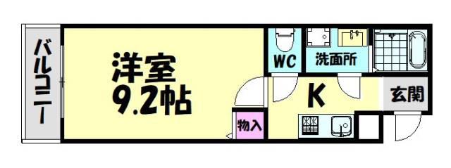 ポプラ―レキシダ(1K/1階)の間取り写真
