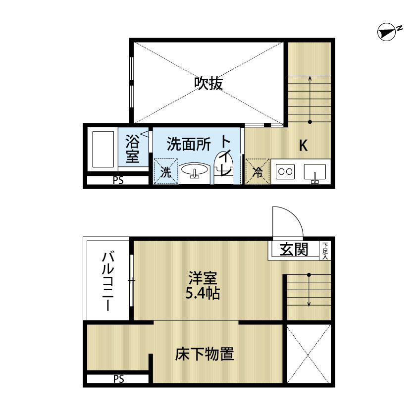 コンチェルト(1SK/2階)の間取り写真