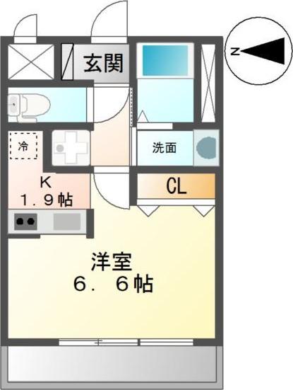 アルメール(1K/1階)の間取り写真
