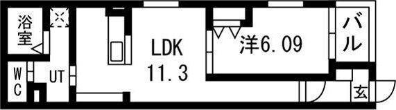 リヴェール元中野II(1LDK/3階)の間取り写真