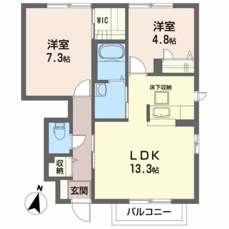 シャーメゾン YOU(2LDK/1階)の間取り写真