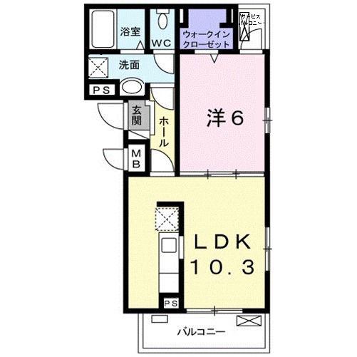 ジェルメ(1LDK/3階)の間取り写真