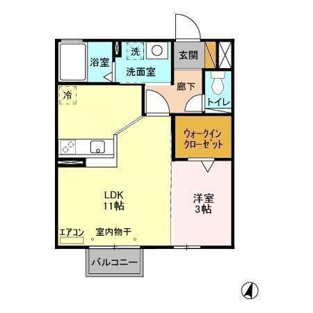 PRINCESSI・II(1LDK/2階)の間取り写真