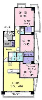 パールヒルズ大森(3LDK/7階)の間取り写真