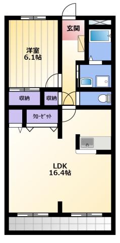 アイ・メゾン(1LDK/1階)の間取り写真
