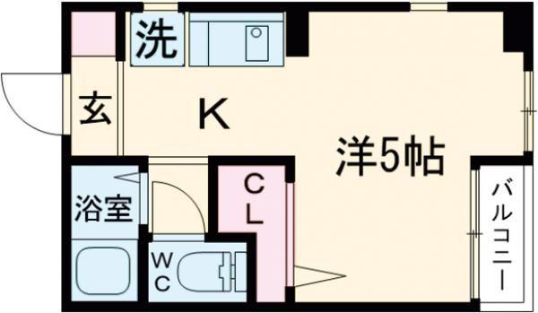 良友ハイツ(1K/3階)の間取り写真