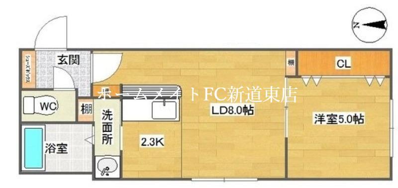 RIHOED(1LDK/3階)の間取り写真