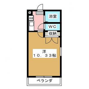 エクアールB(1K/1階)の間取り写真
