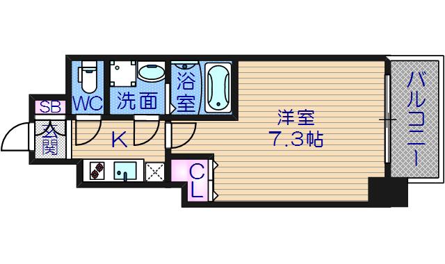 サムティ本町橋IIMEDIUS(1K/9階)の間取り写真