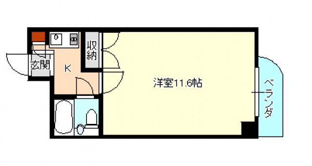 ハイネU(1K/2階)の間取り写真
