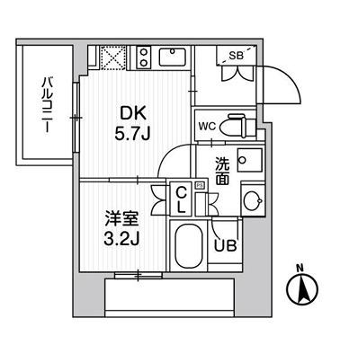 ニド新御徒町(1DK/8階)の間取り写真