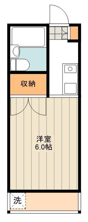 ハイツ南平(1K/1階)の間取り写真