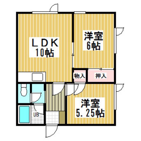 アリスハイツ(2LDK/2階)の間取り写真