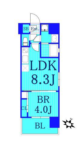 エル・セレーノ横浜関内プリマ(1LDK/3階)の間取り写真