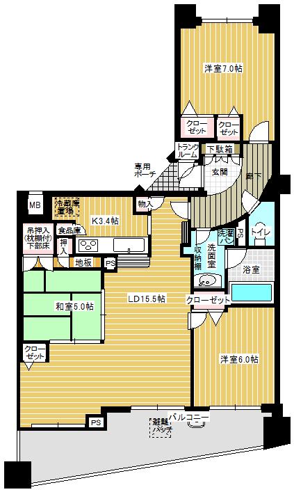 セレッソコート千里山ツインヒルズ(3LDK/6階)の間取り写真