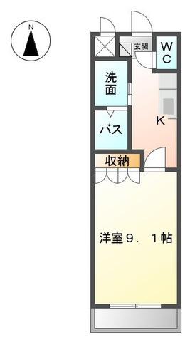 プロスペラーレ(1K/2階)の間取り写真