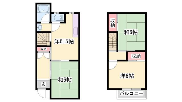 エスターテ加古川(3DK/1階)の間取り写真