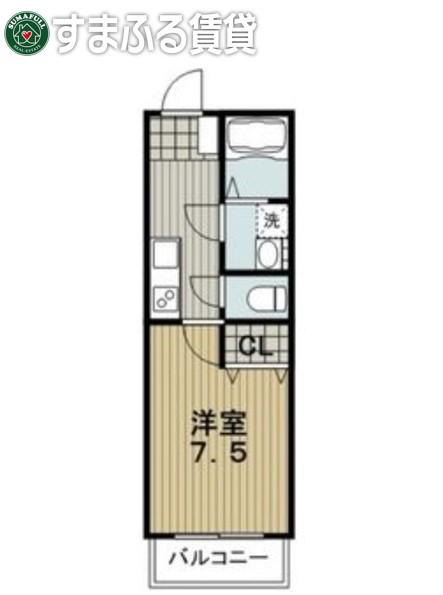 ハイツ田戸II(1K/2階)の間取り写真