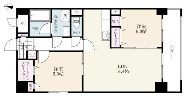 SOPHIA21堀川(2LDK/2階)の間取り写真