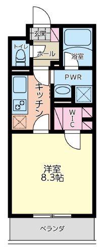 クレスト(1K/2階)の間取り写真