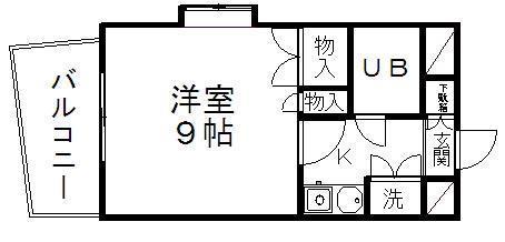 エスパシオ支倉(1K/6階)の間取り写真