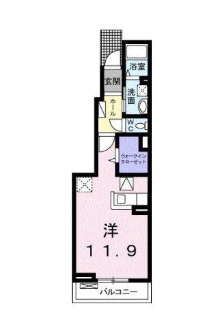 クレメントせのお(ワンルーム/1階)の間取り写真