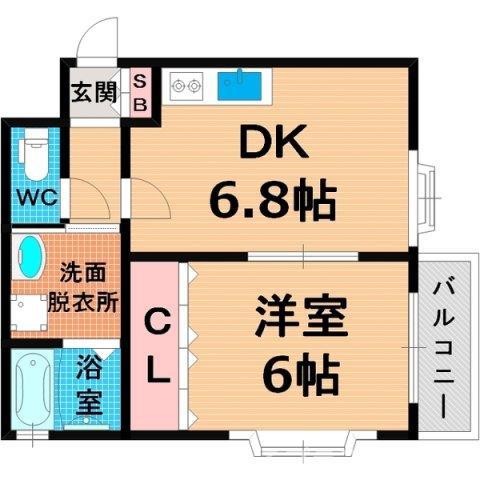 ラフォーレ千林II(1DK/3階)の間取り写真
