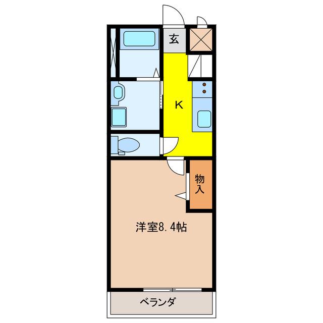 ELEGANZ(1K/1階)の間取り写真