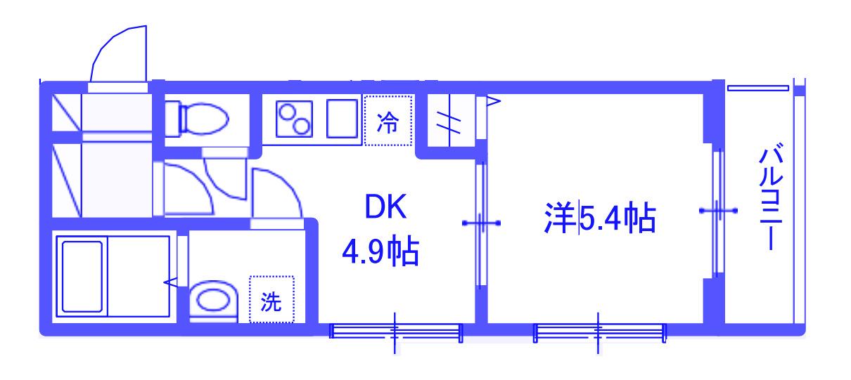 MELDIA岩槻III(1DK/2階)の間取り写真
