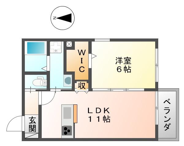 高照マンションIII(1LDK/2階)の間取り写真